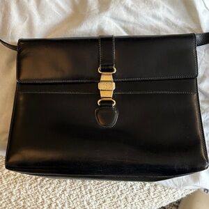 Celine Black Leather Shoulder Bag